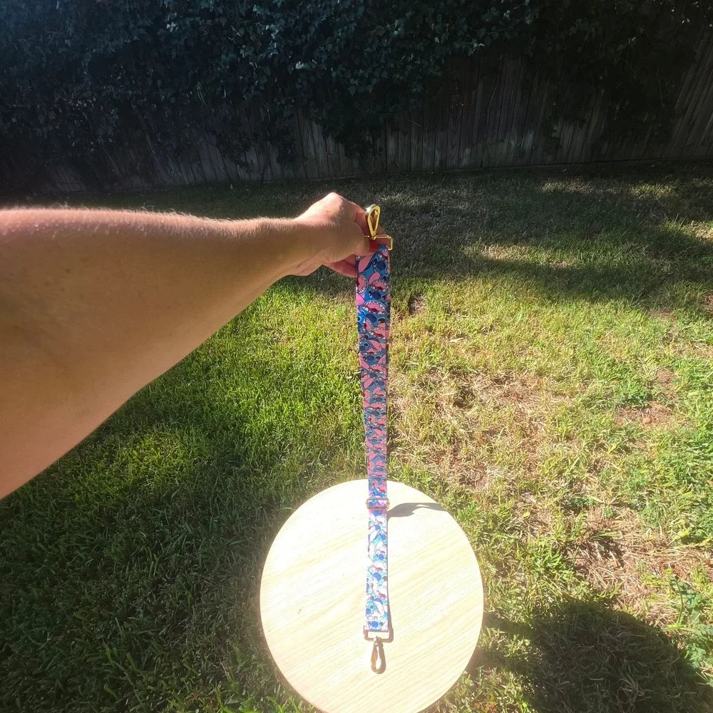 Disney Stitch Dog Leash Adjustable Nylon Strap Blue Pink Character Print
